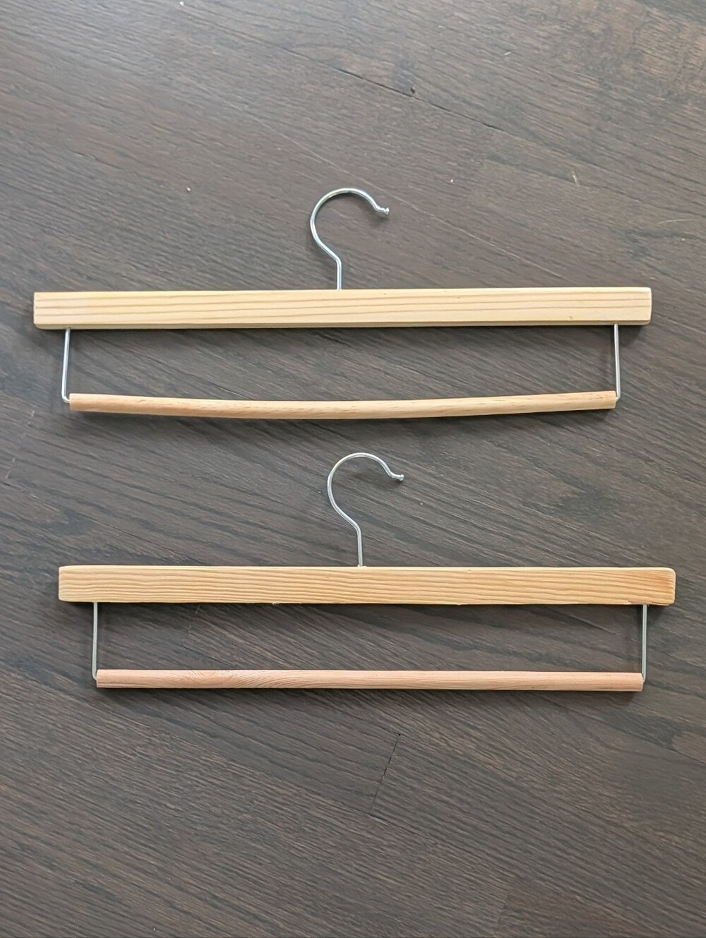 Pair of Natural Wooden Pant / Slacks Hangers